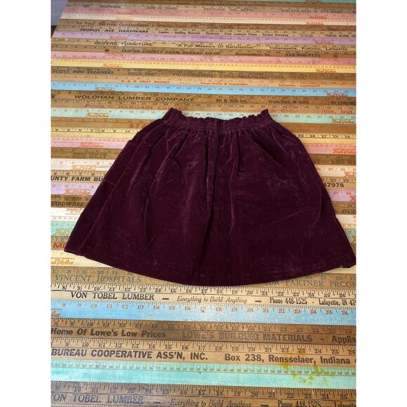 Roget Vintage 1960s Girls Red Velvet Elastic Waist Mini Skirt Size 6X USA - Picture 7 of 11